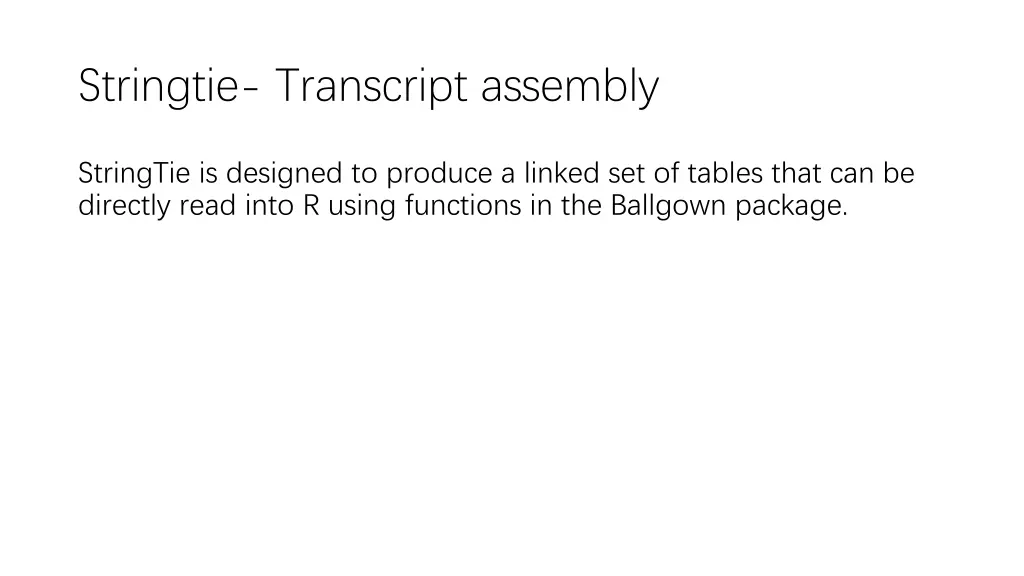 stringtie transcript assembly