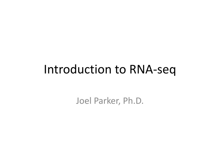 introduction to rna seq