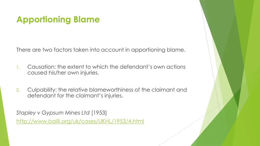 apportioning blame