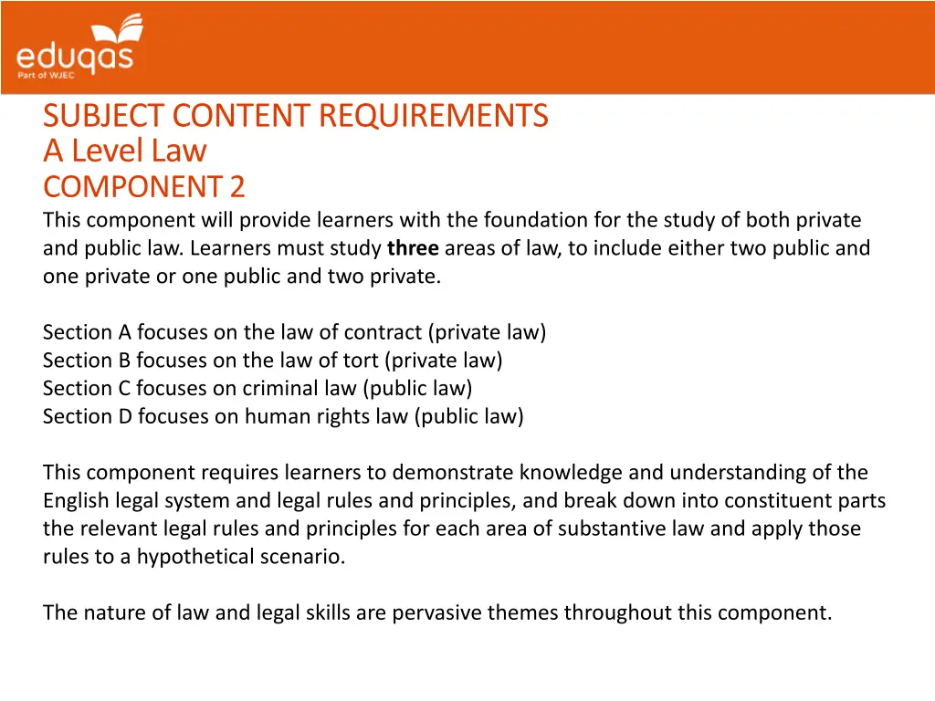 subject content requirements a level 1