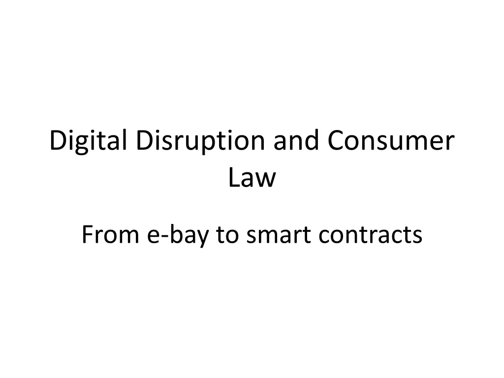 digital disruption and consumer law