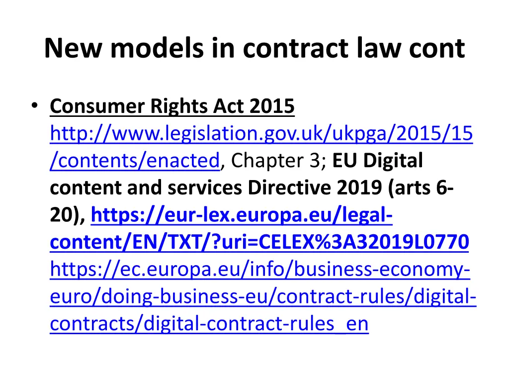 new models in contract law cont