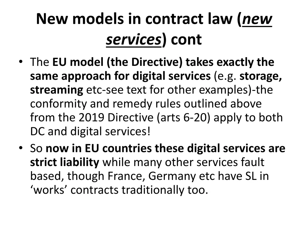 new models in contract law new services cont
