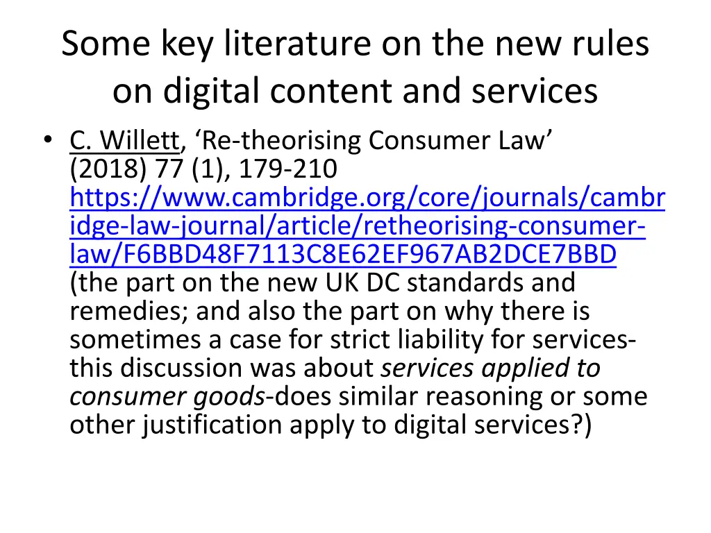 some key literature on the new rules on digital