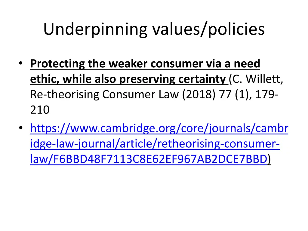 underpinning values policies