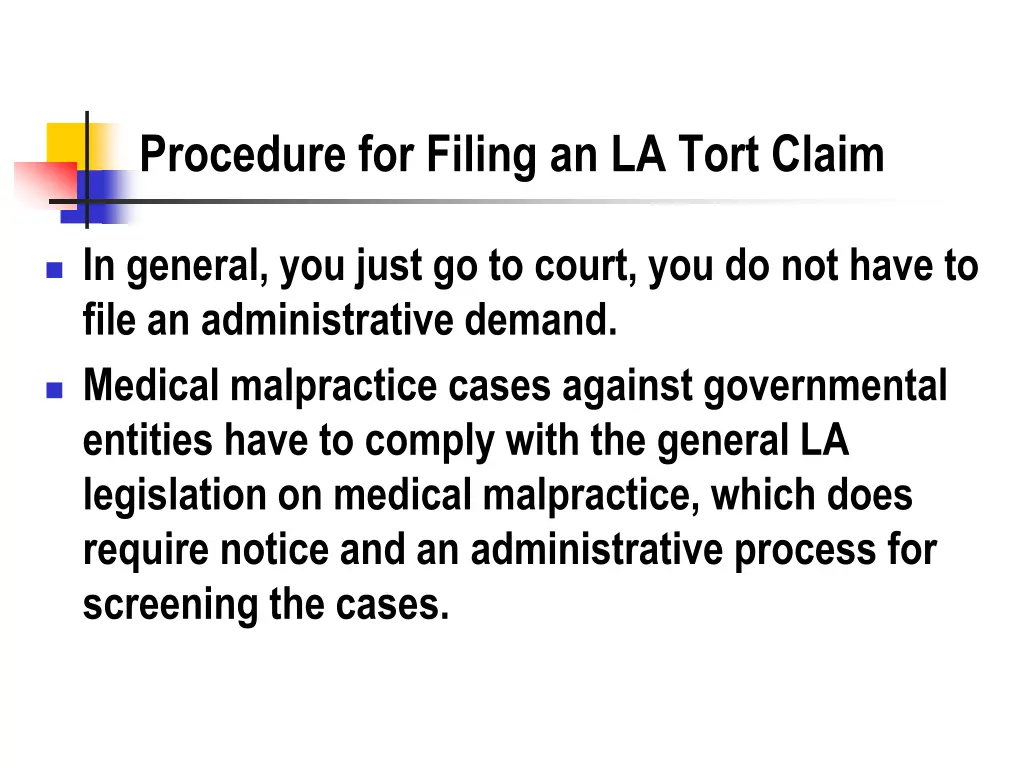 procedure for filing an la tort claim