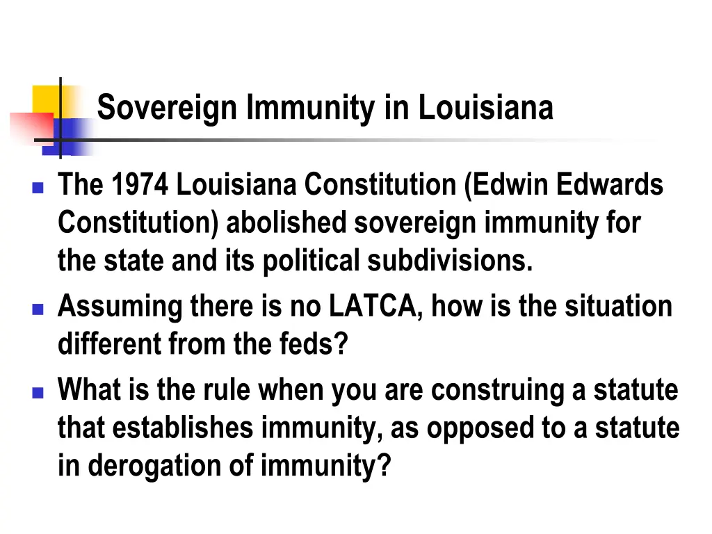 sovereign immunity in louisiana
