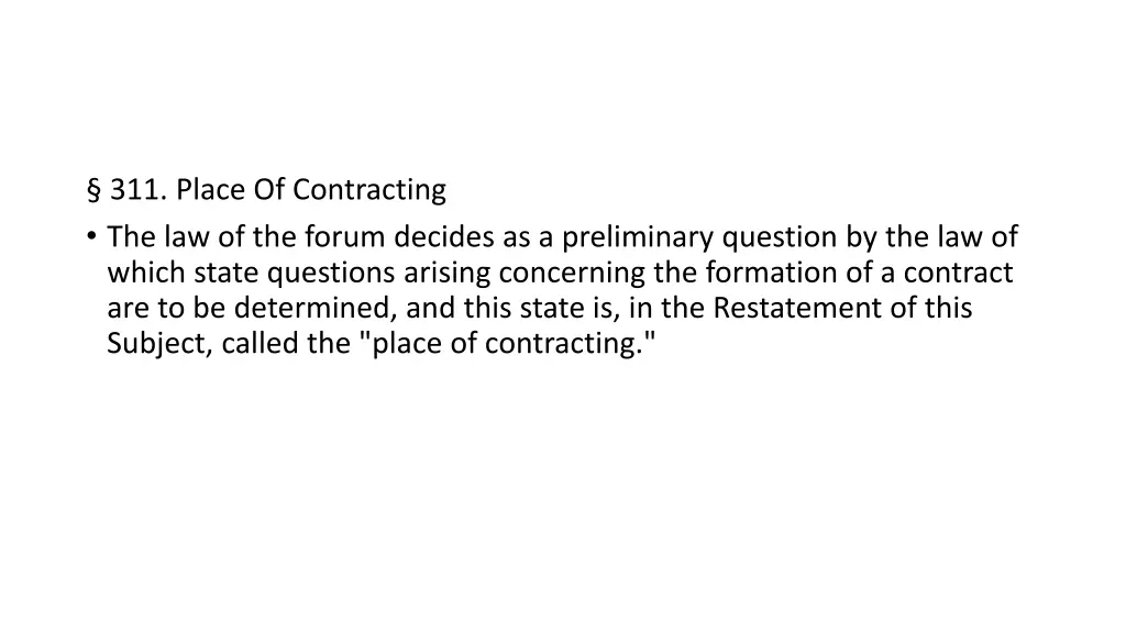 311 place of contracting the law of the forum