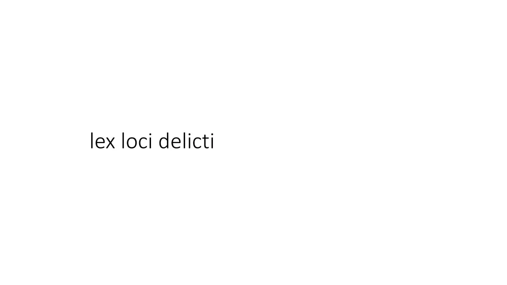 lex loci delicti
