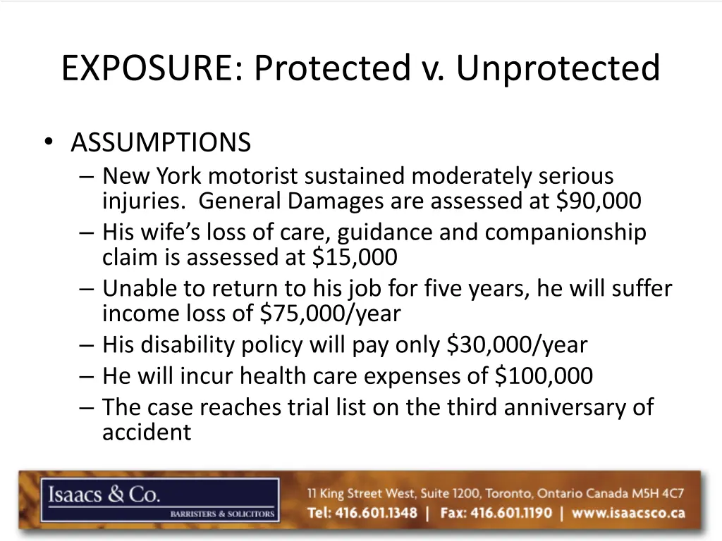 exposure protected v unprotected