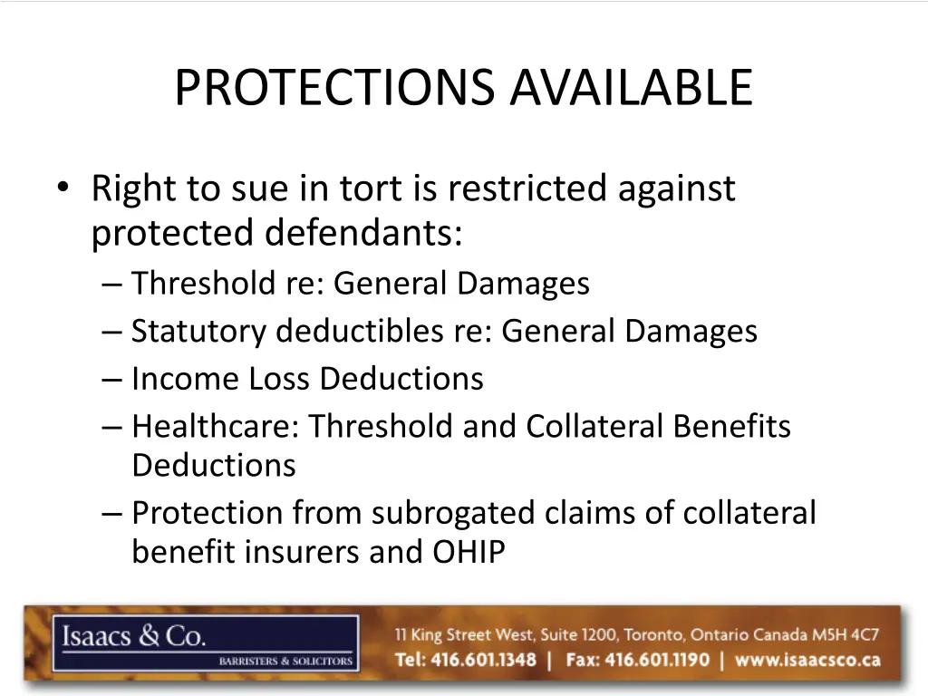 protections available