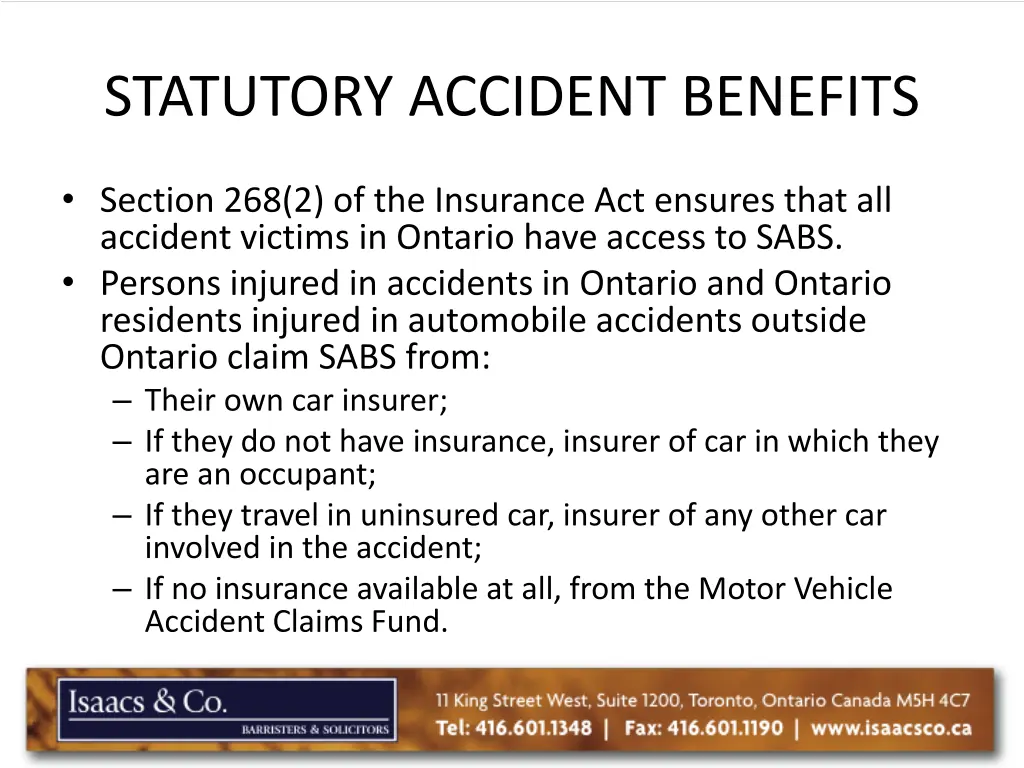 statutory accident benefits
