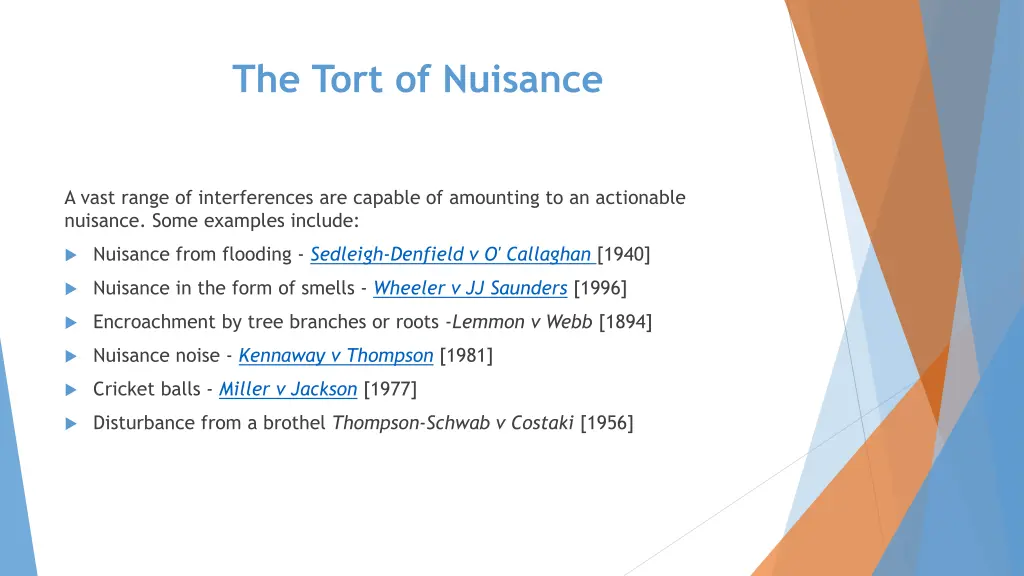 the tort of nuisance 1