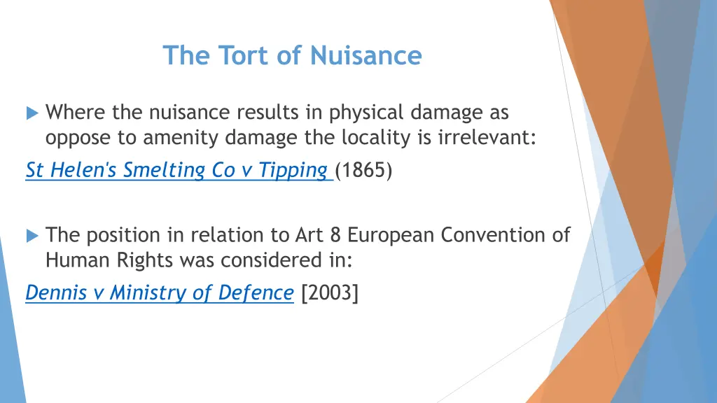 the tort of nuisance 10