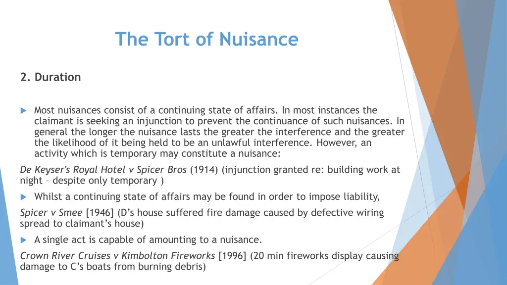 the tort of nuisance 11