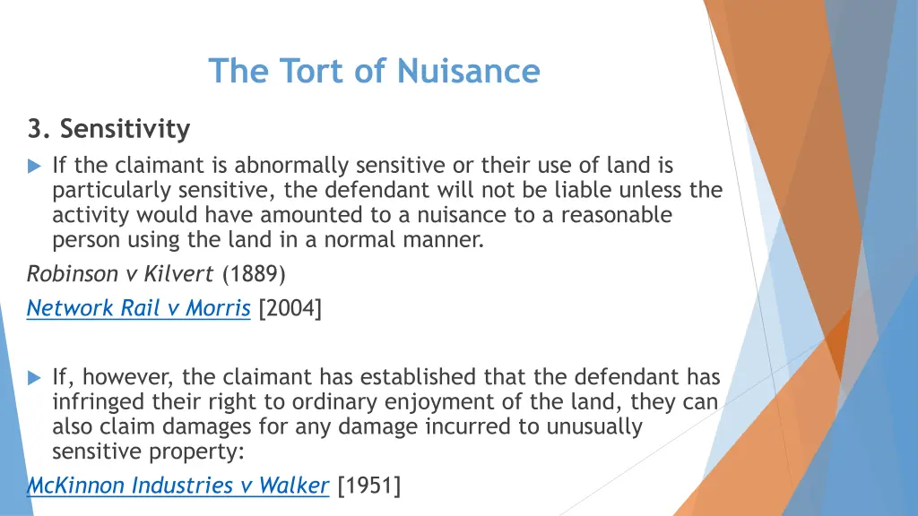 the tort of nuisance 12
