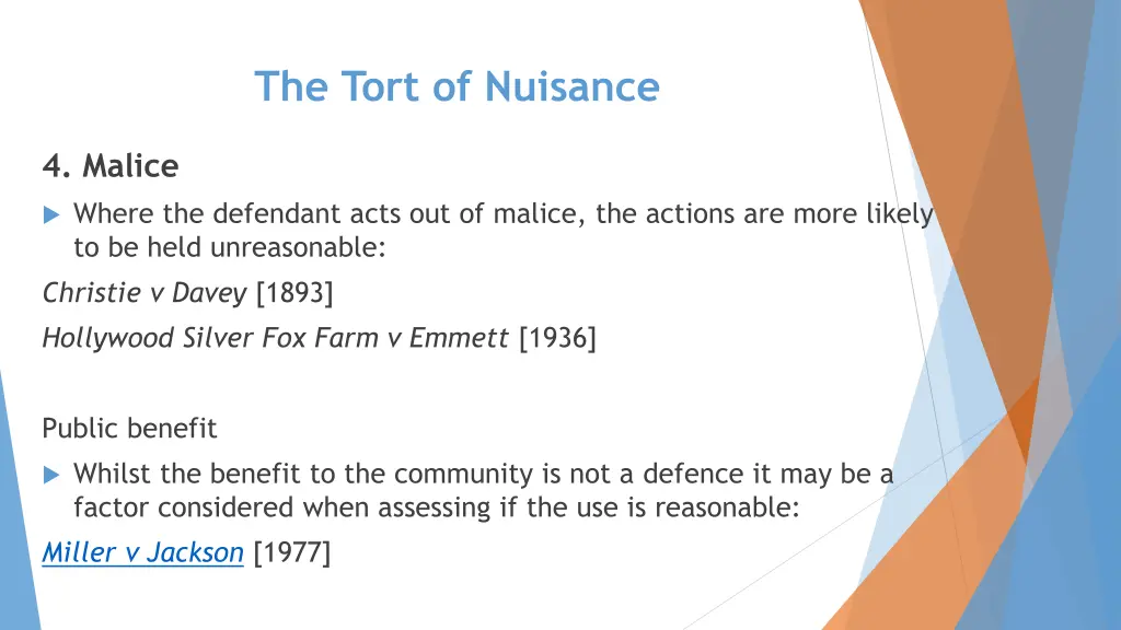 the tort of nuisance 13