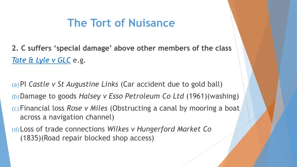 the tort of nuisance 17