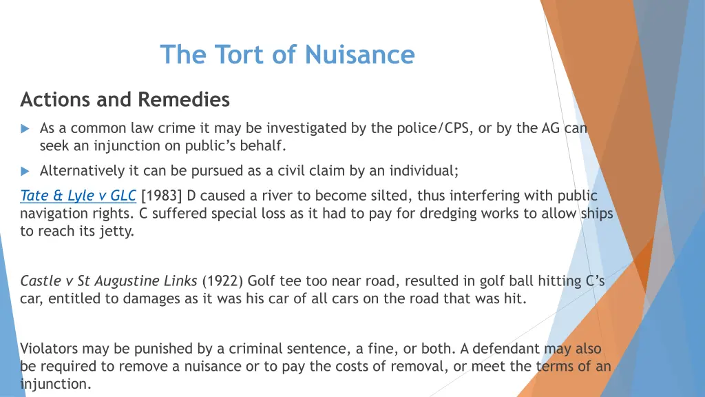 the tort of nuisance 18