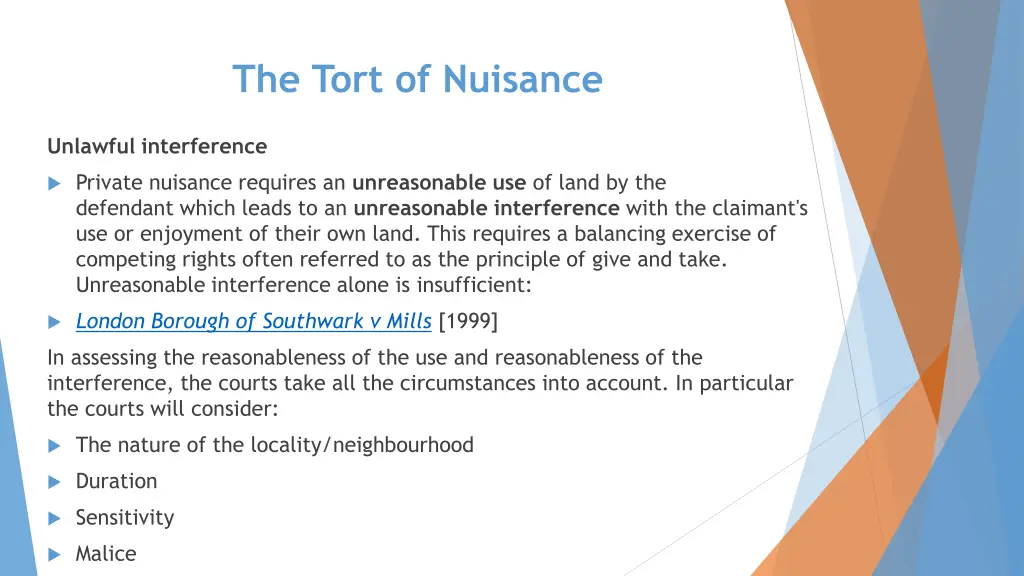 the tort of nuisance 7