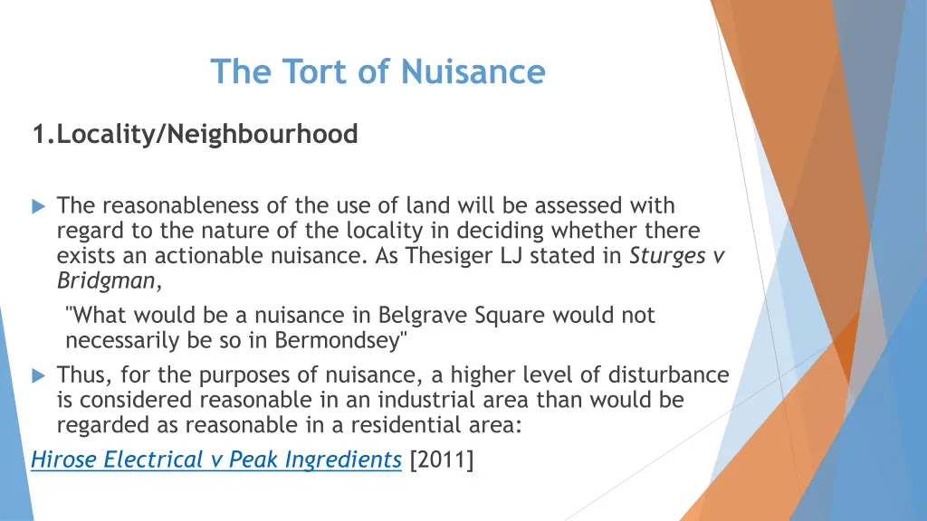 the tort of nuisance 8