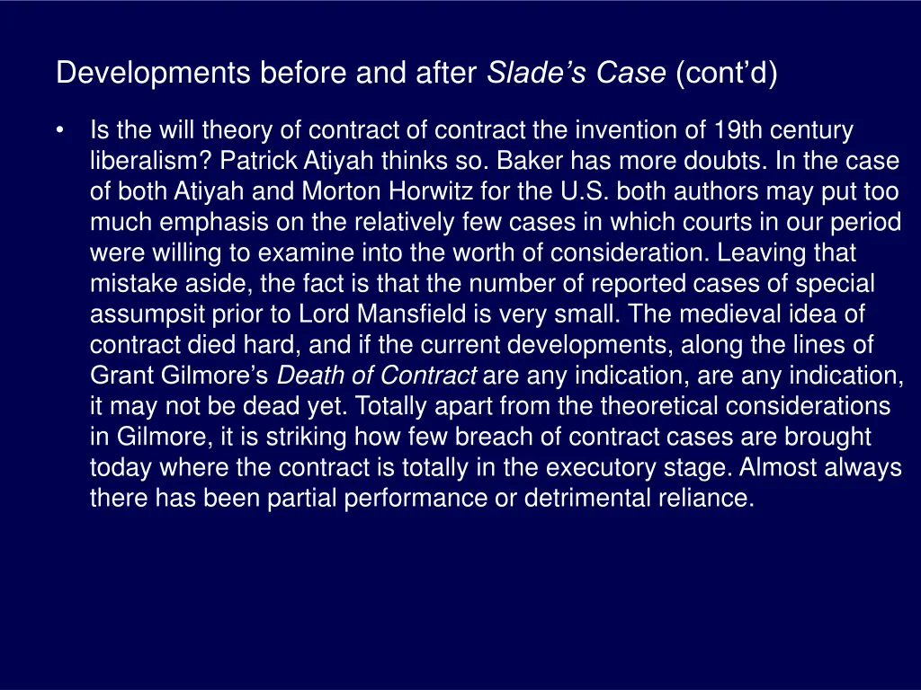 developments before and after slade s case cont d 1