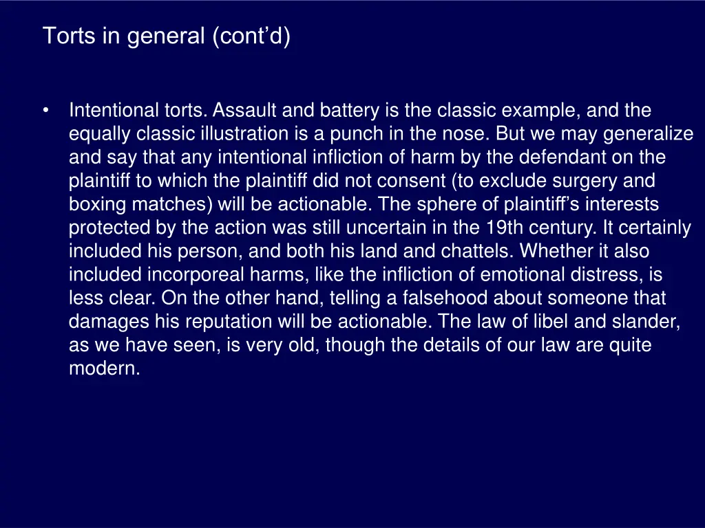 torts in general cont d
