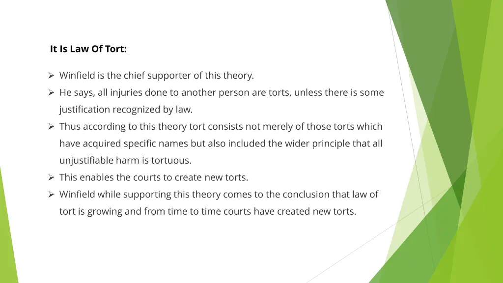 it is law of tort