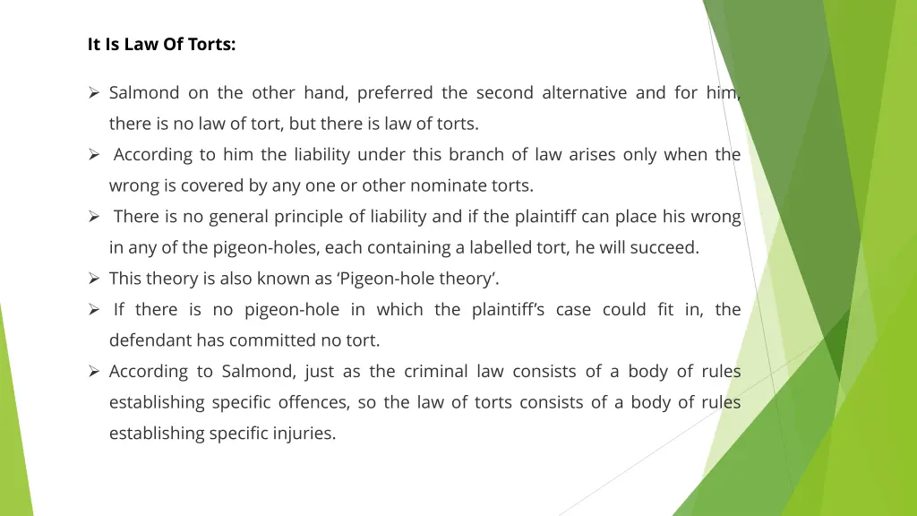 it is law of torts
