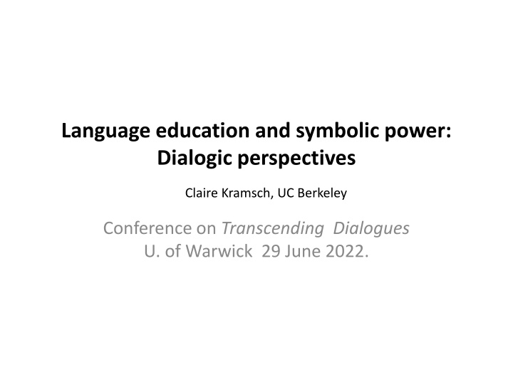 language education and symbolic power dialogic