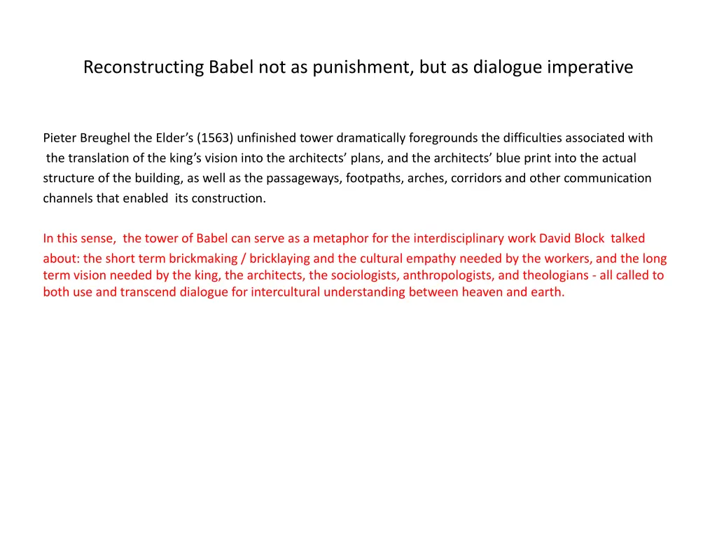 reconstructing babel not as punishment