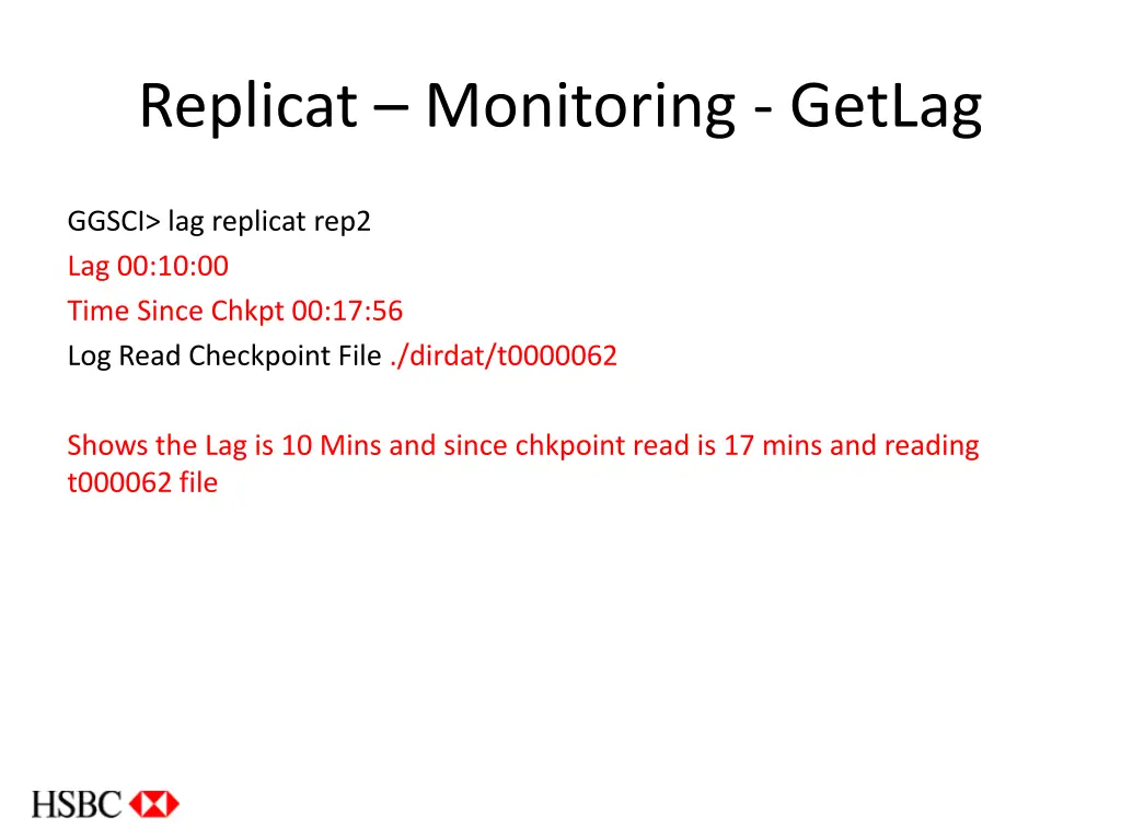 replicat monitoring getlag