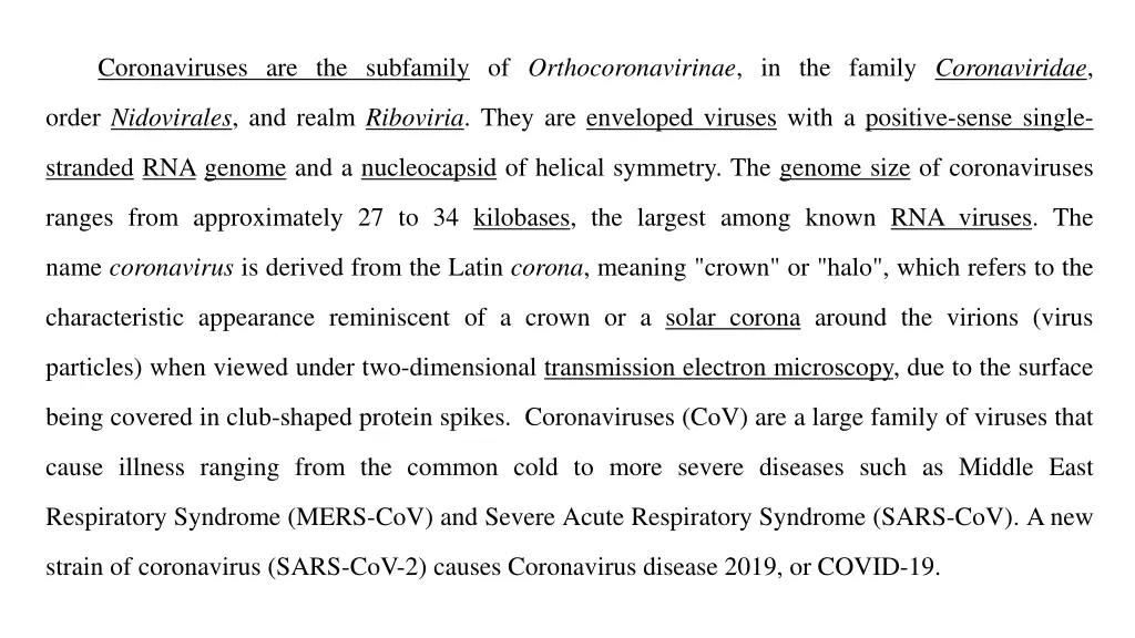 coronaviruses are the subfamily