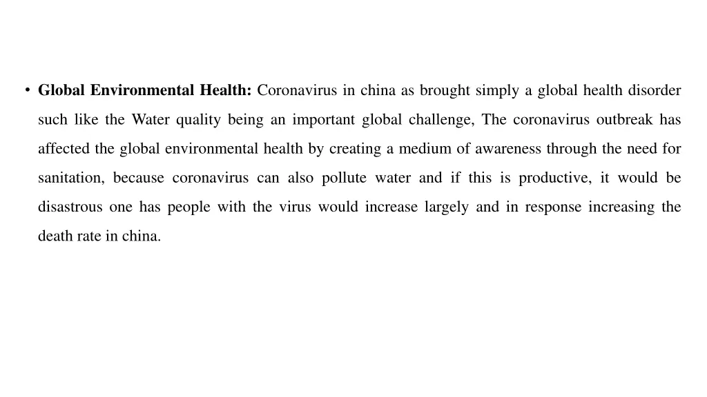 global environmental health coronavirus in china