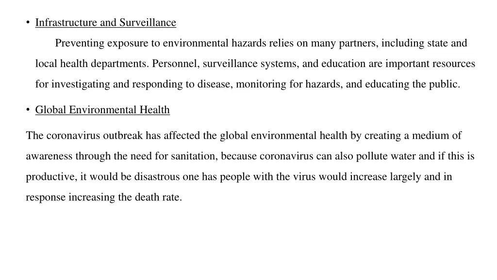 infrastructure and surveillance