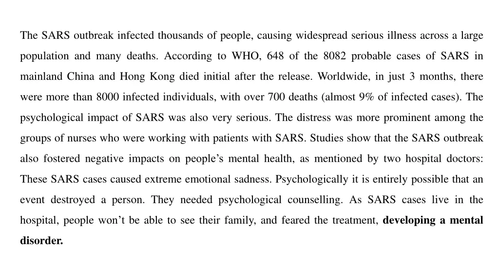 the sars outbreak infected thousands of people