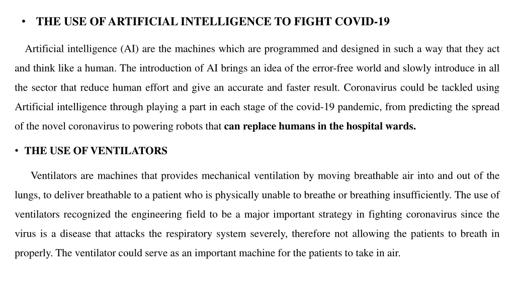 the use of artificial intelligence to fight covid