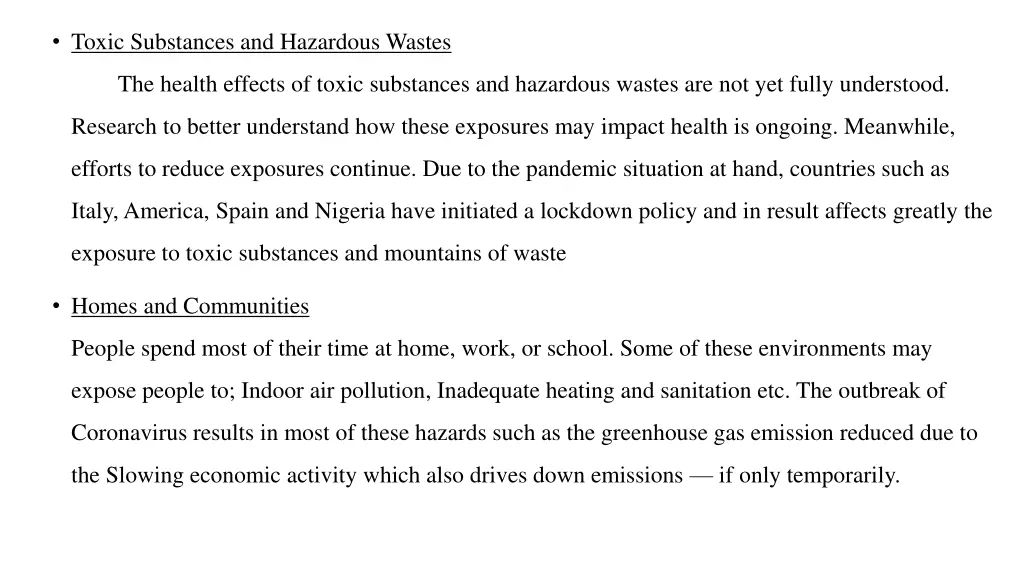 toxic substances and hazardous wastes