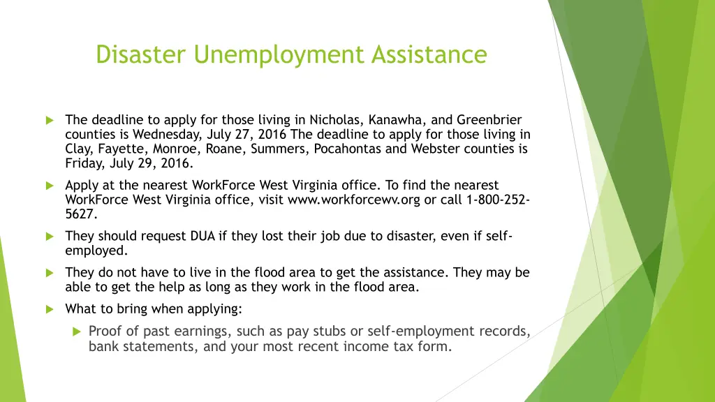 disaster unemployment assistance