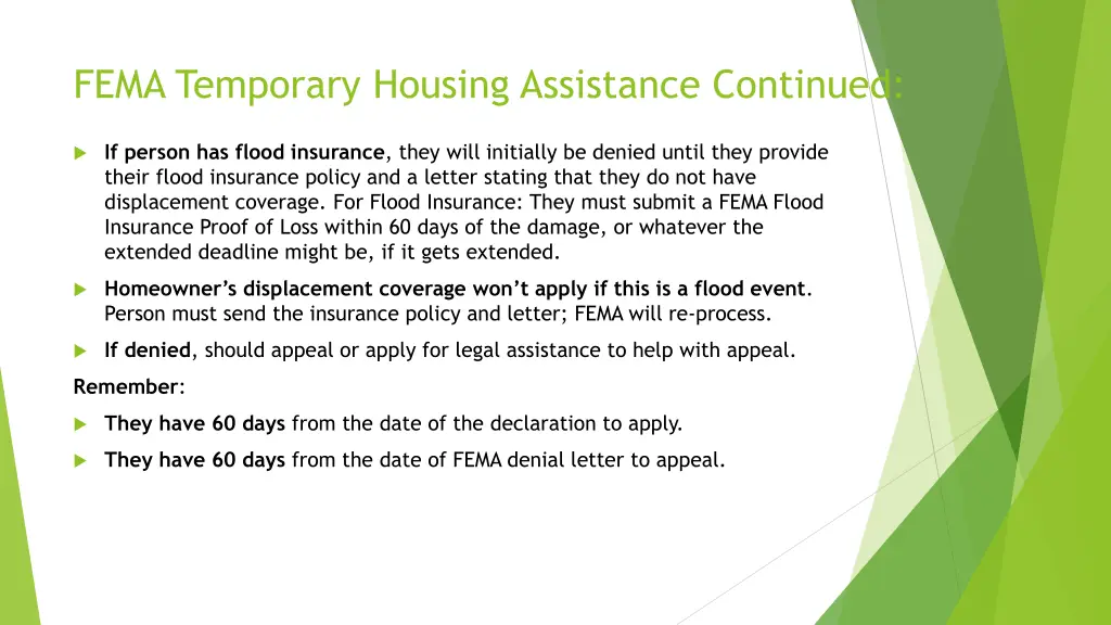 fema temporary housing assistance continued
