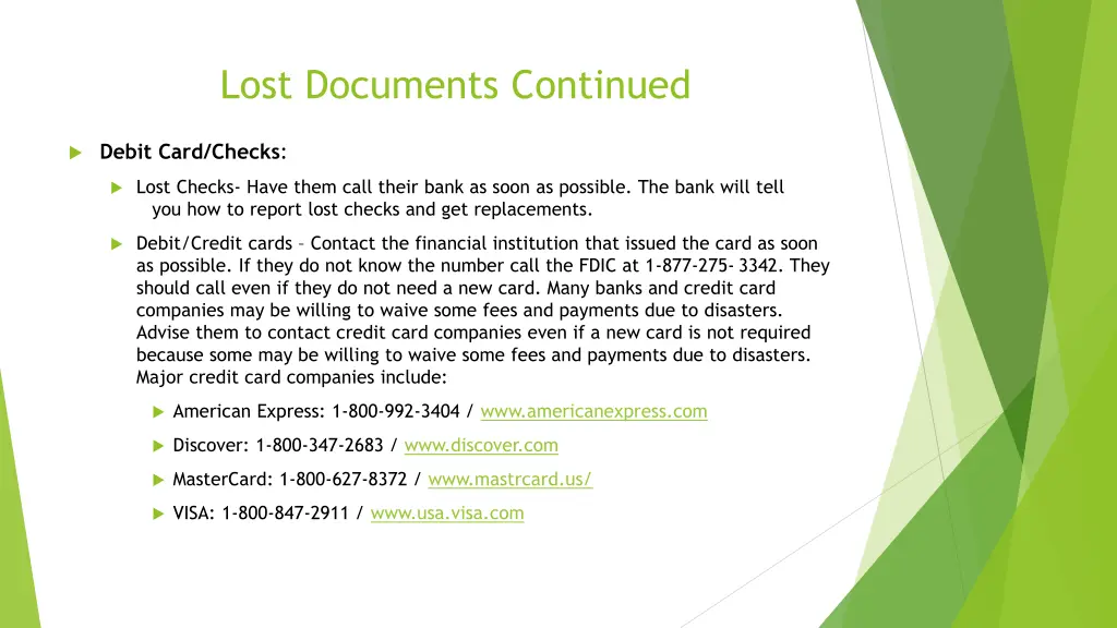 lost documents continued