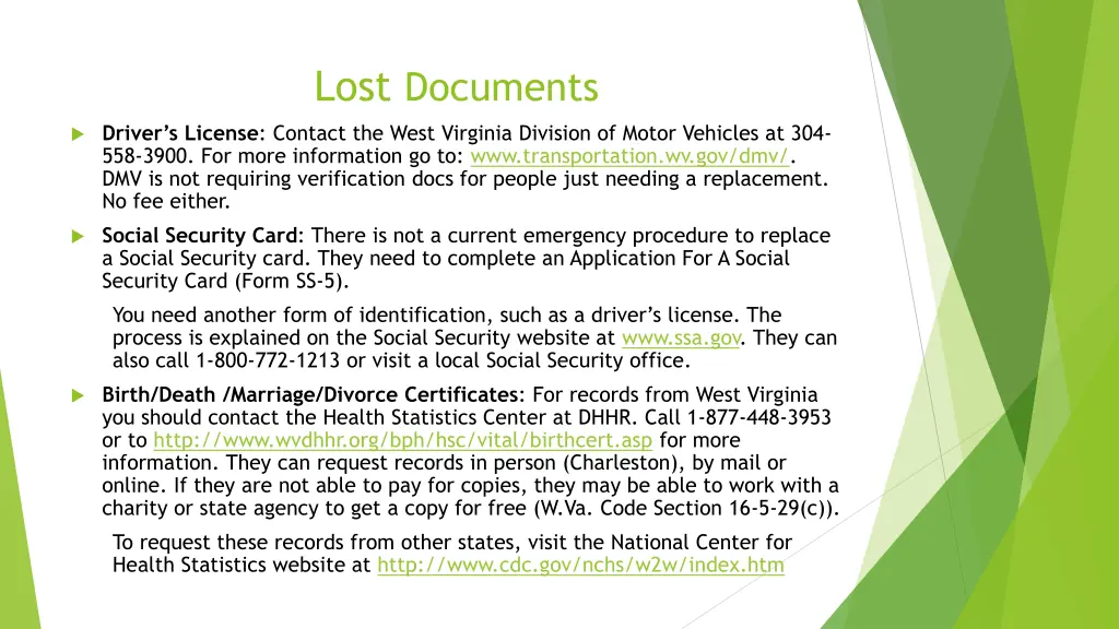 lost documents