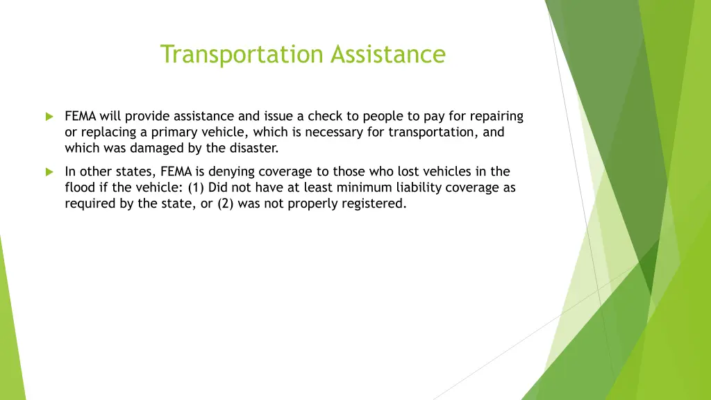 transportation assistance