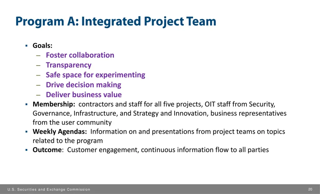 goals foster collaboration transparency safe