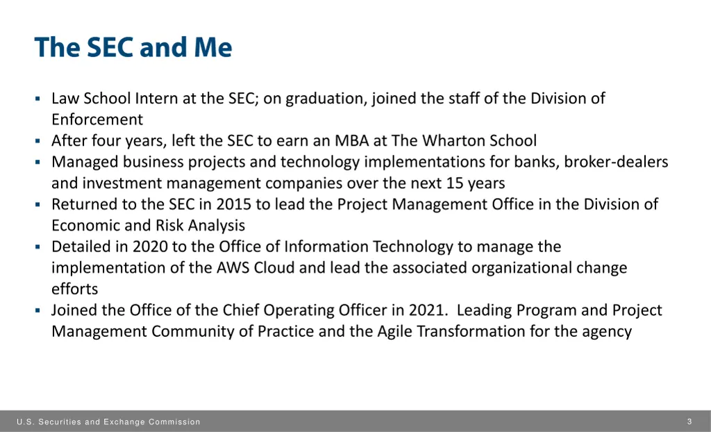 law school intern at the sec on graduation joined