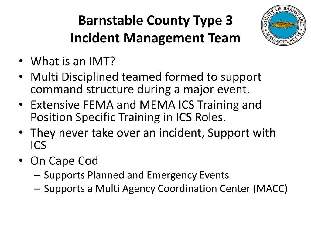barnstable county type 3 incident management team