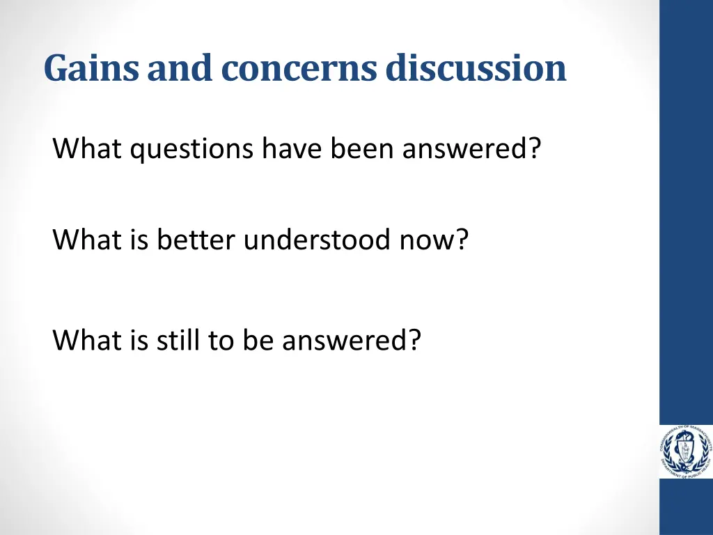 gains and concerns discussion
