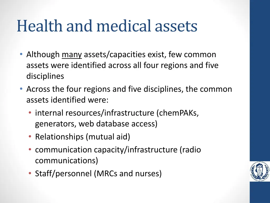 health and medical assets