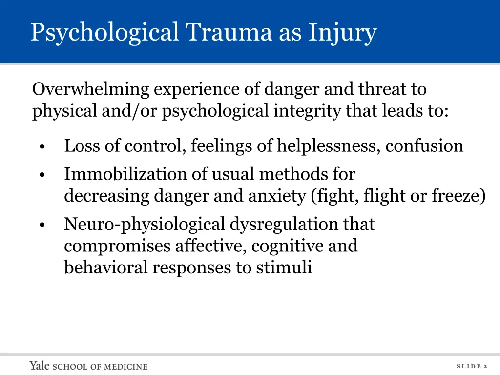 psychological trauma as injury
