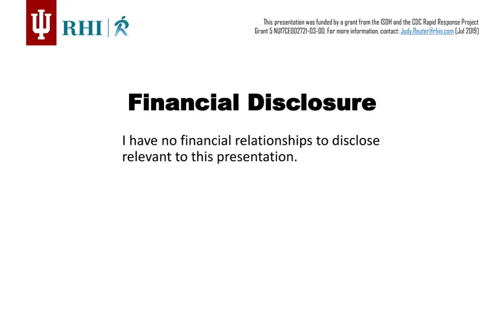 this presentation was funded by a grant from 1